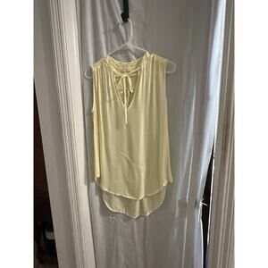 Cloth And Stone Yellow Tank Top High Low Hem Tie Neck Sz Xs